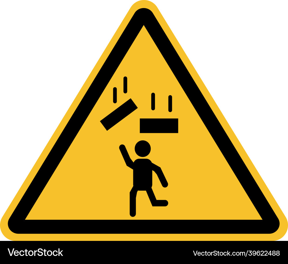 Warning falling objects icon on white background Vector Image