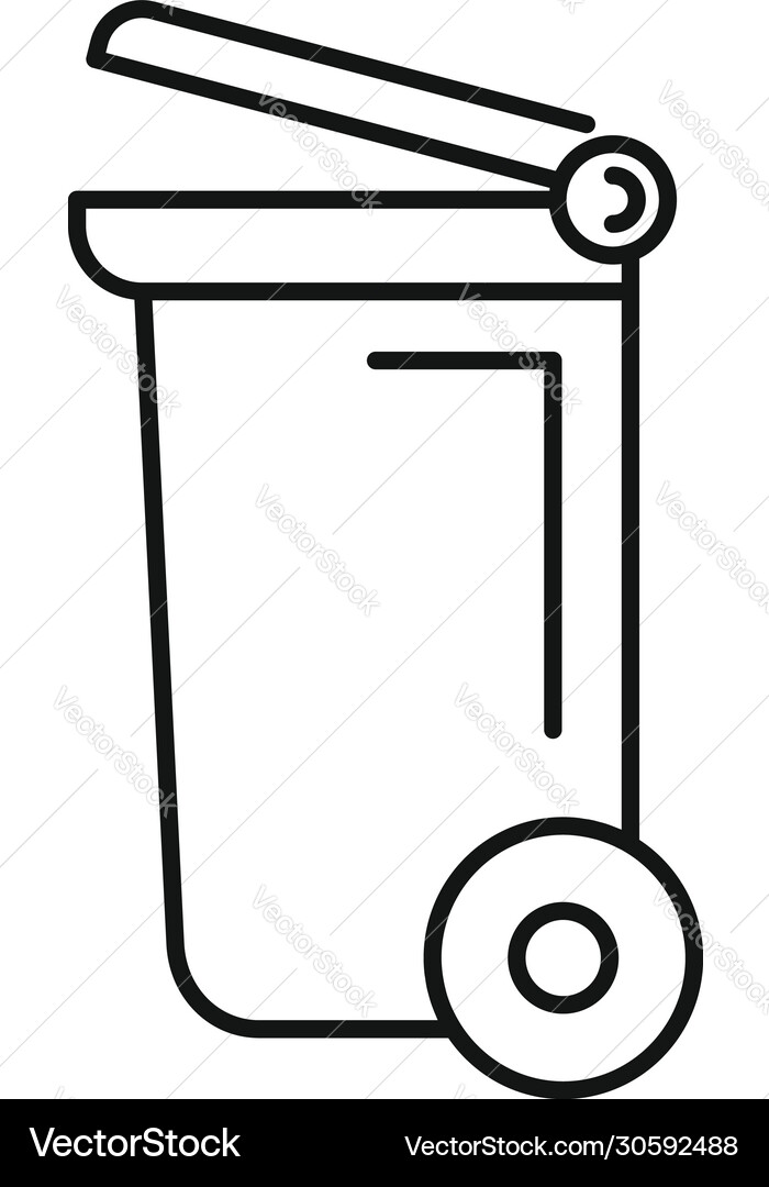 Wheel garbage container icon outline style Wheel garbage container icon outline style vector image