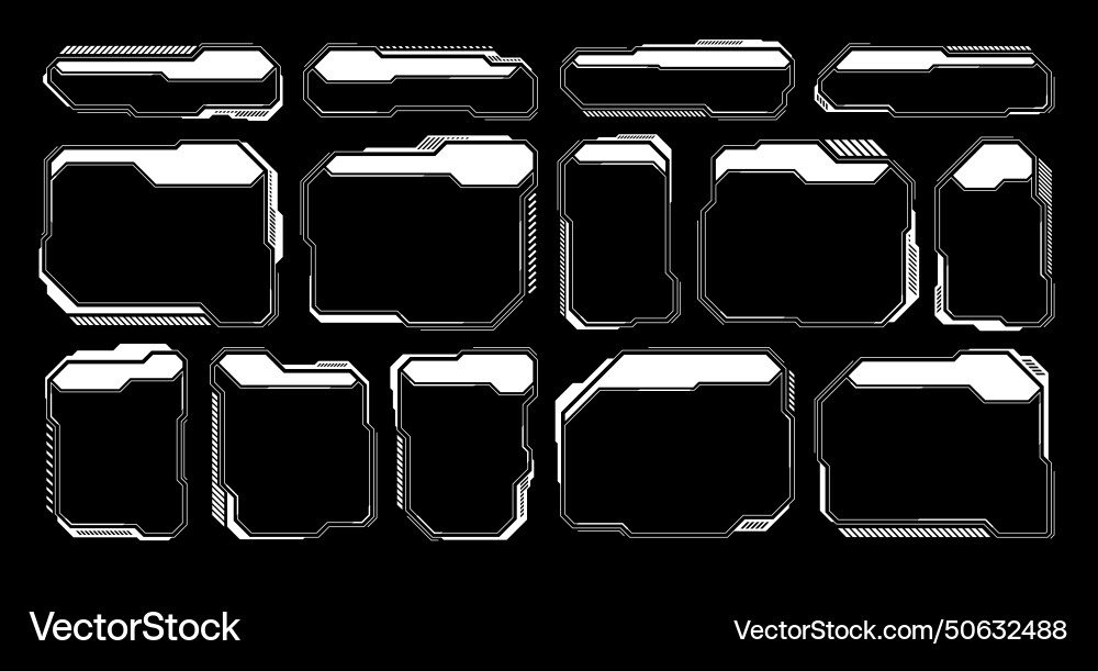 White futuristic hud ui elements sci-fi user White futuristic hud ui elements sci-fi user vector image