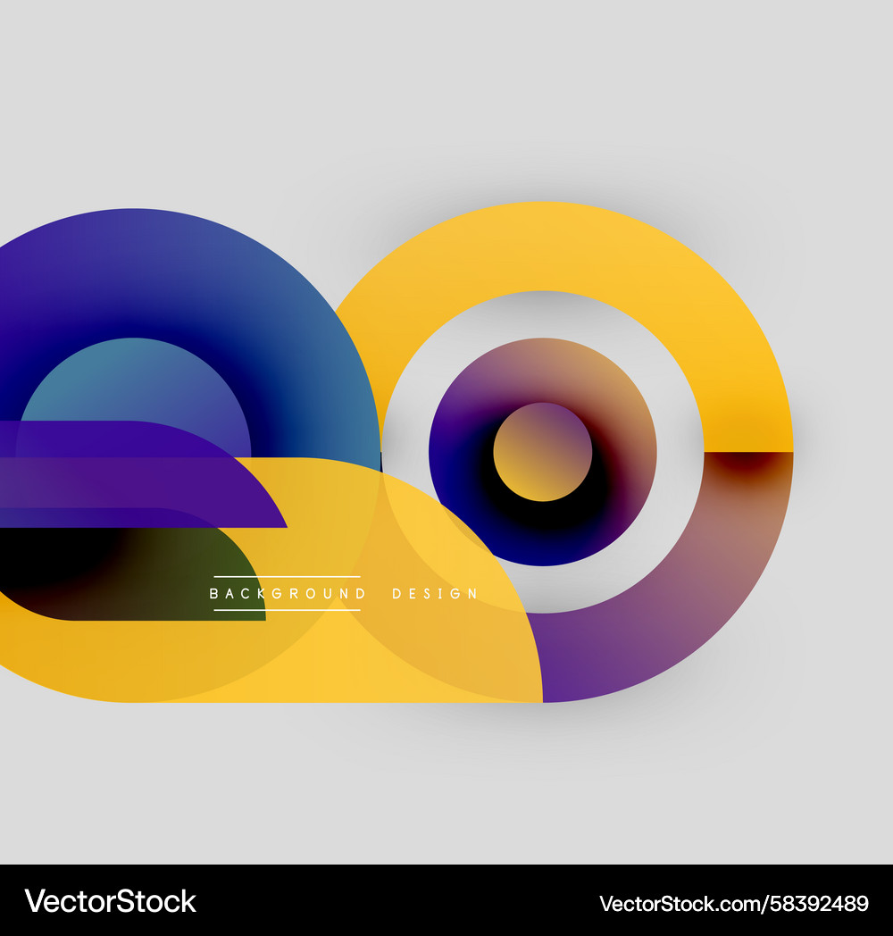 Abstract Colorful Overlapping Shapes Vector Image
