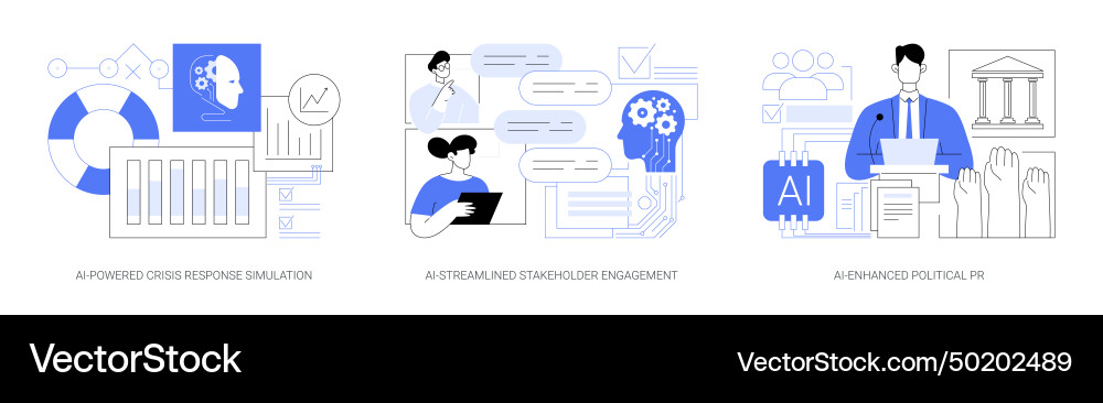 Ai-powered pr abstract concept Ai-powered pr abstract concept vector image