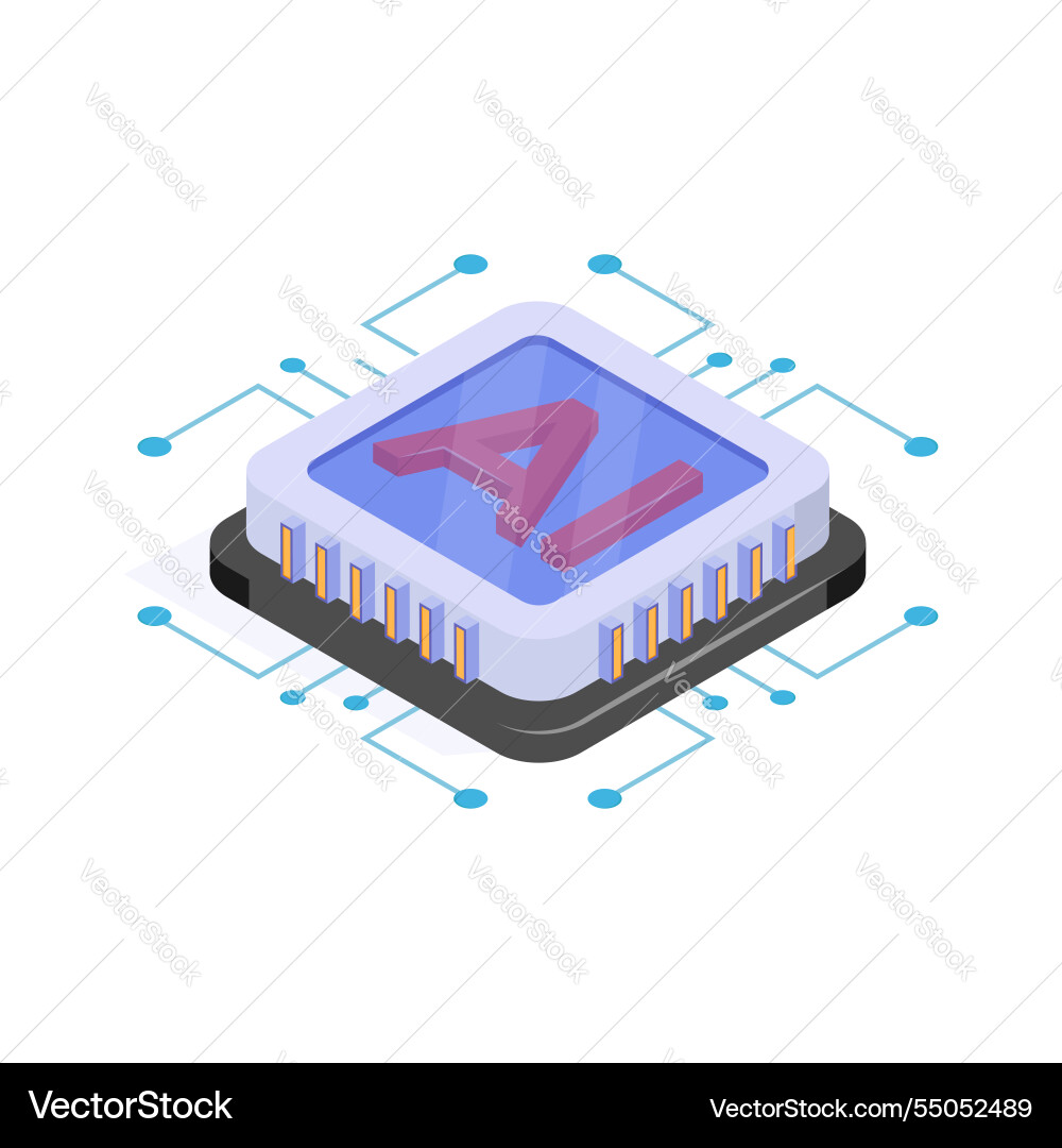 Ai processor chip Vector Image