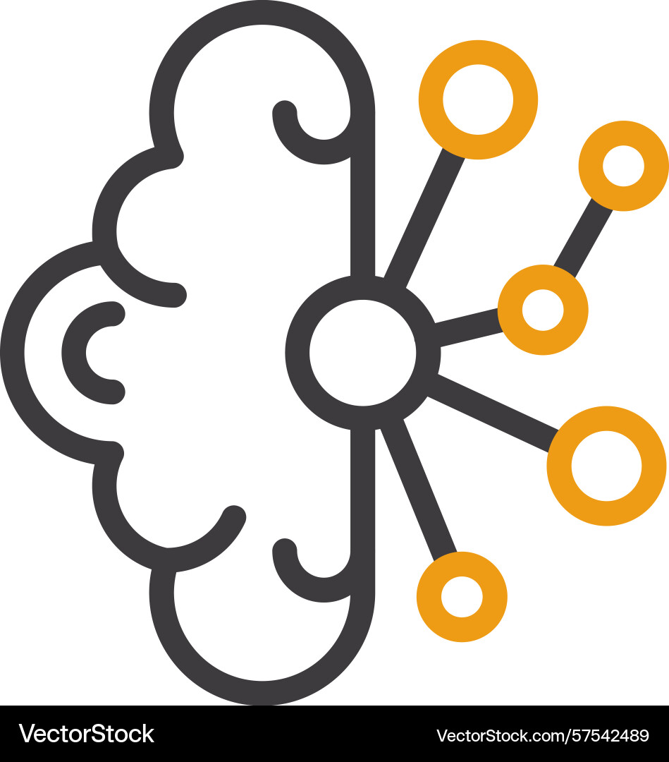 Brain interface two color icon vector image