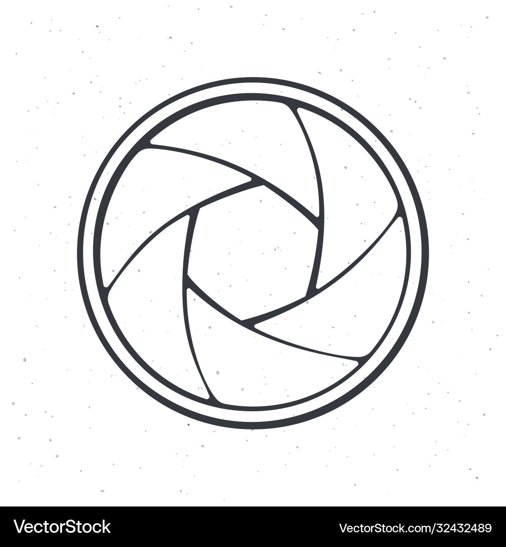 Camera Shutter Aperture Outline vector image