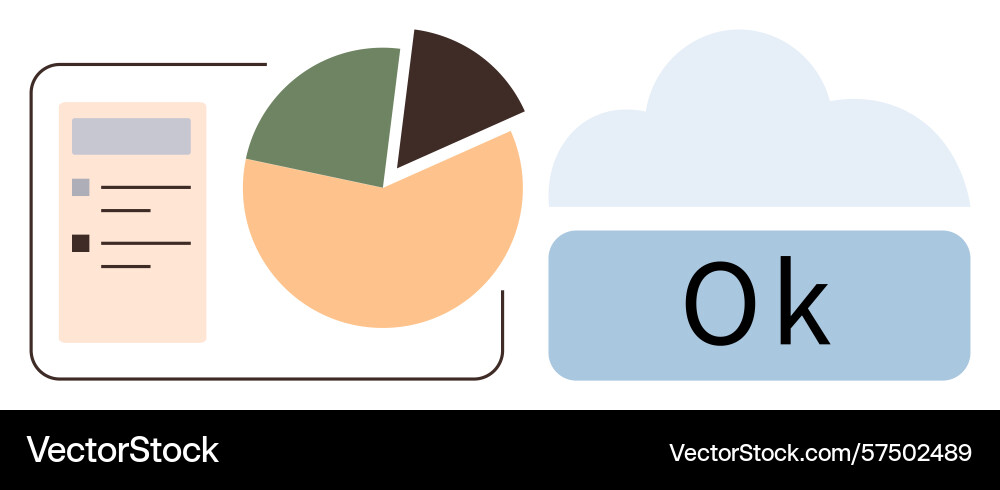 Cloud integration with pie chart and data Cloud integration with pie chart and data vector image