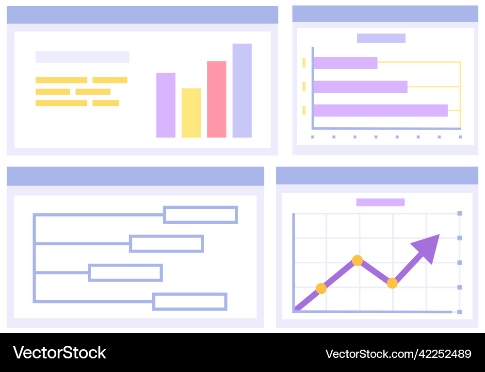 Data analysis research statistics interactive Data analysis research statistics interactive vector image