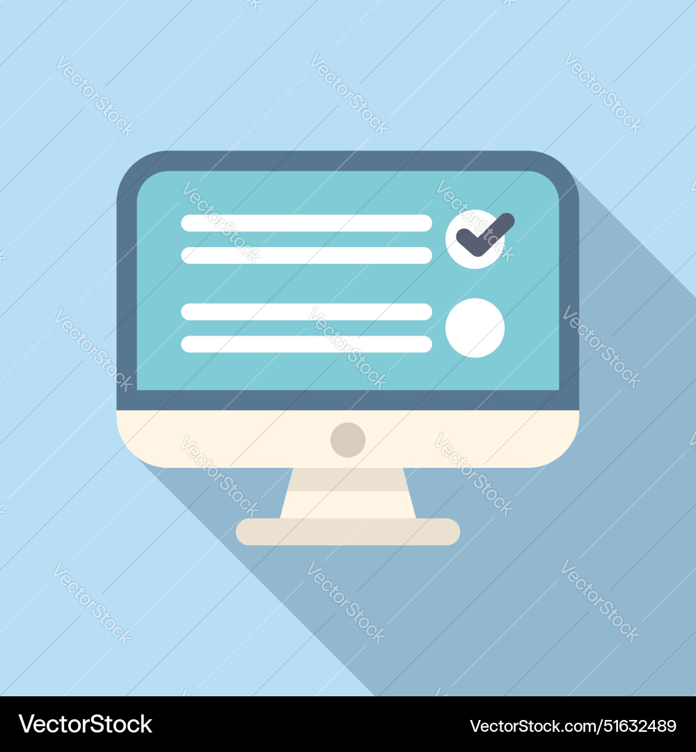 Desktop computer showing checklist for online Desktop computer showing checklist for online vector image