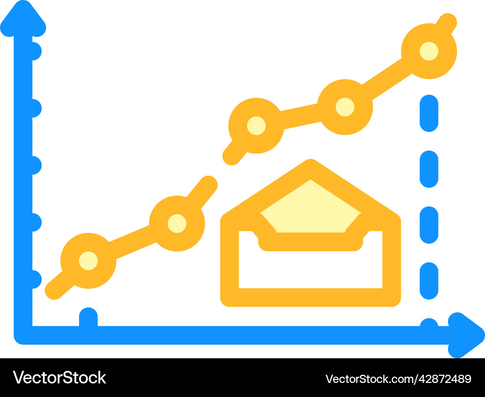Email subscriptions increment color icon Email subscriptions increment color icon vector image