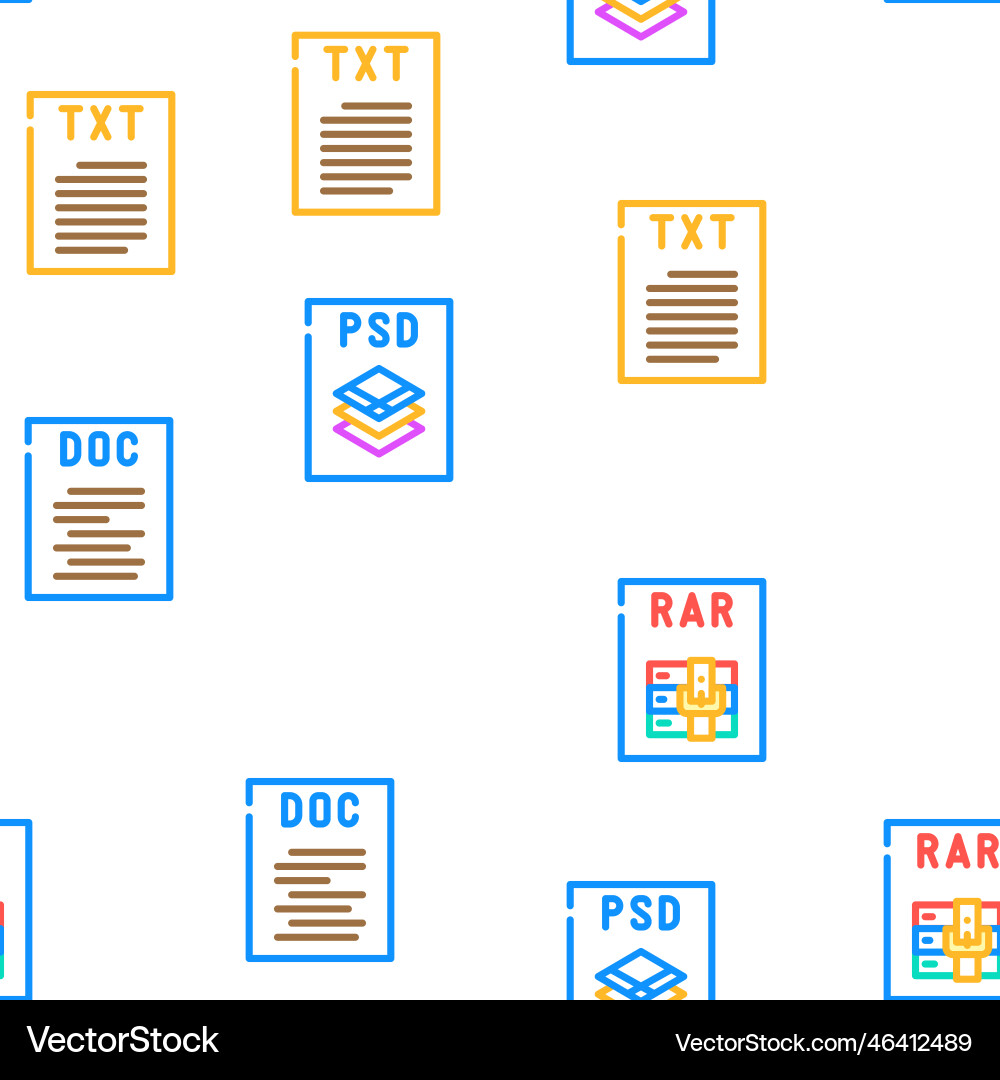 File format document seamless pattern File format document seamless pattern vector image