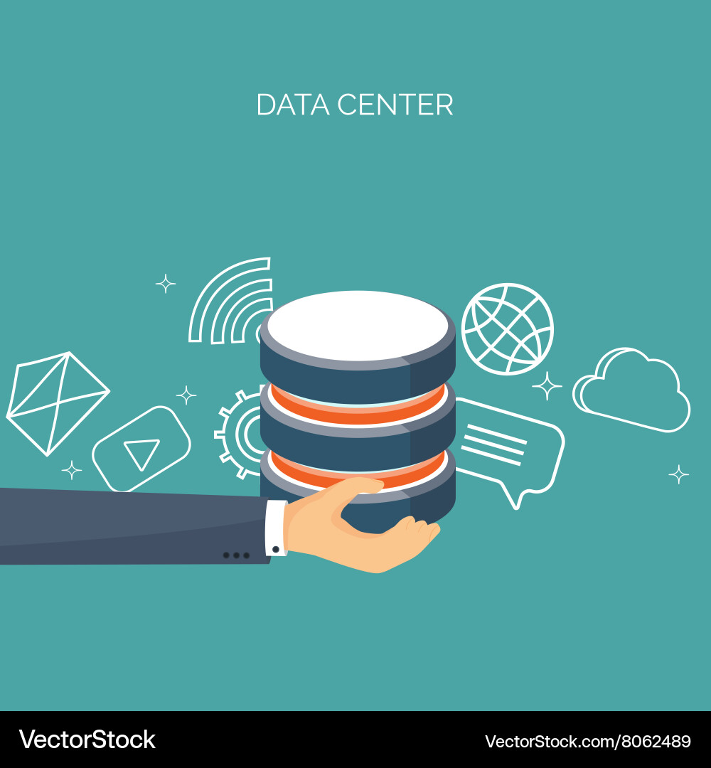 Flat cloud computing vector image