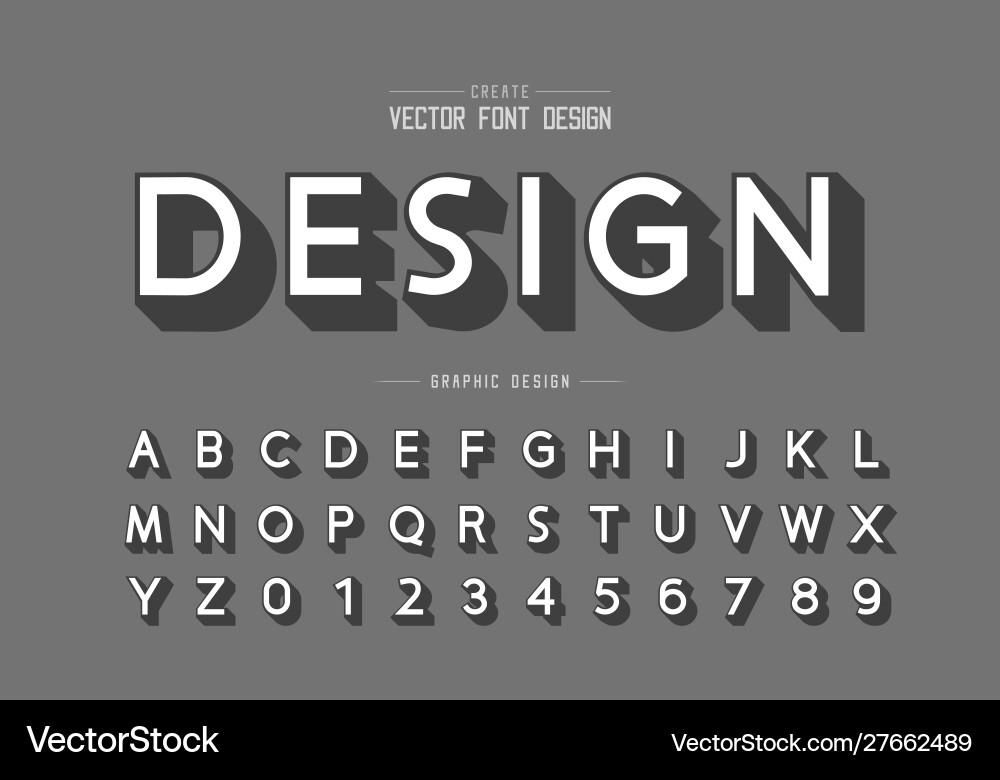 Font and alphabet design typeface number Vector Image
