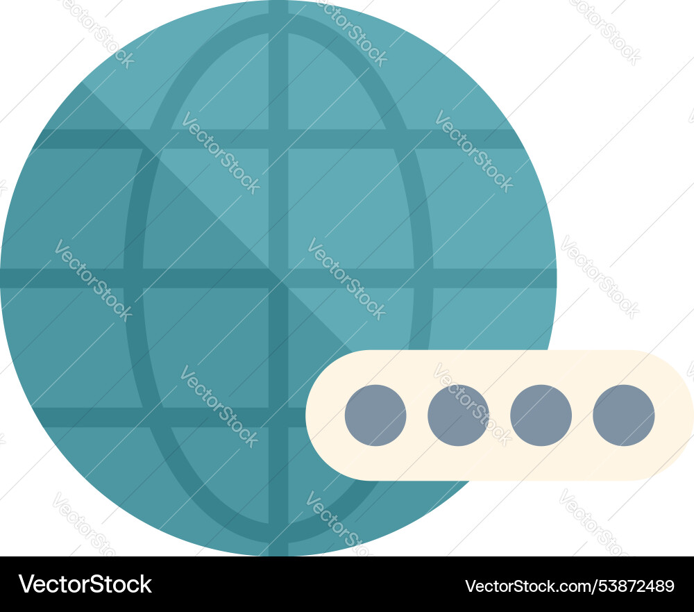 Globe with password representing global security Globe with password representing global security vector image