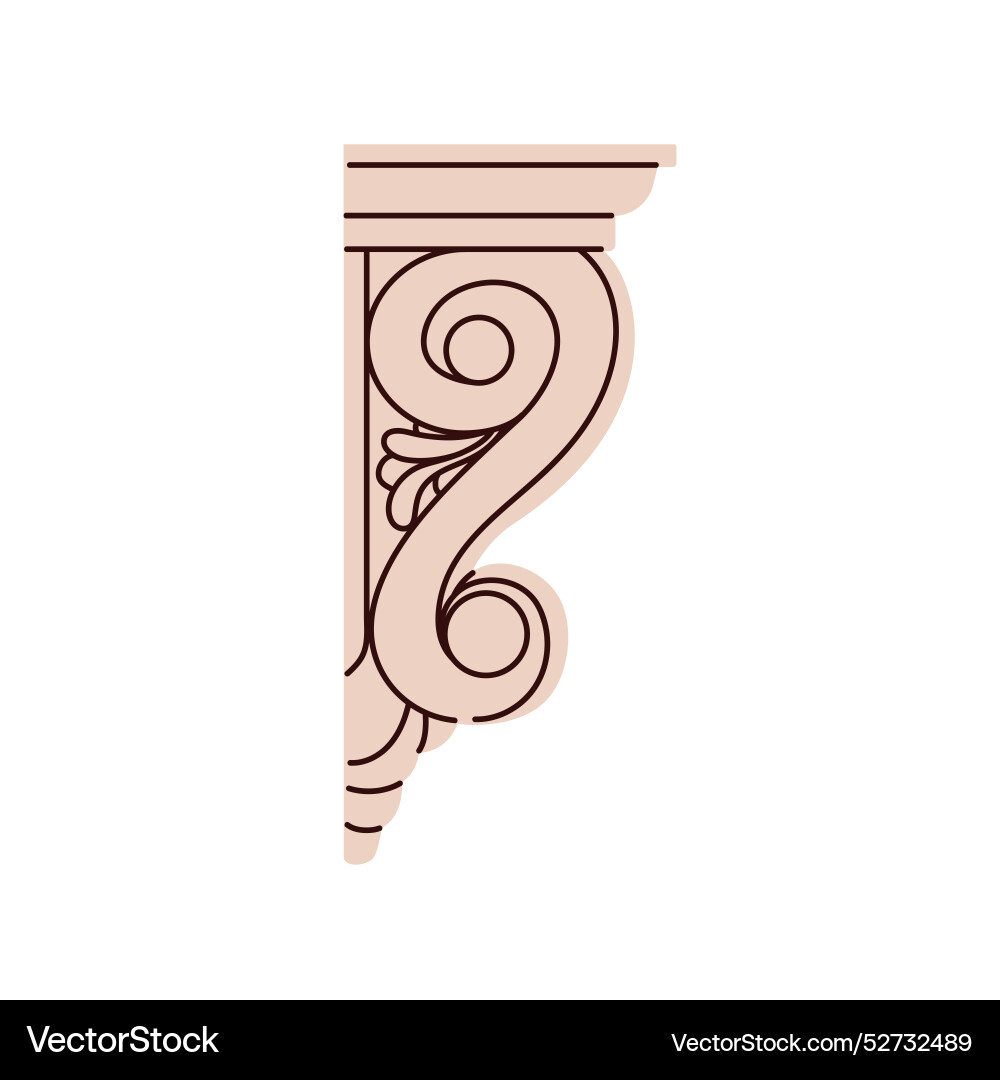 Griechisches Architekturelement volute in classic Griechisches Architekturelement volute in classic vektorbild
