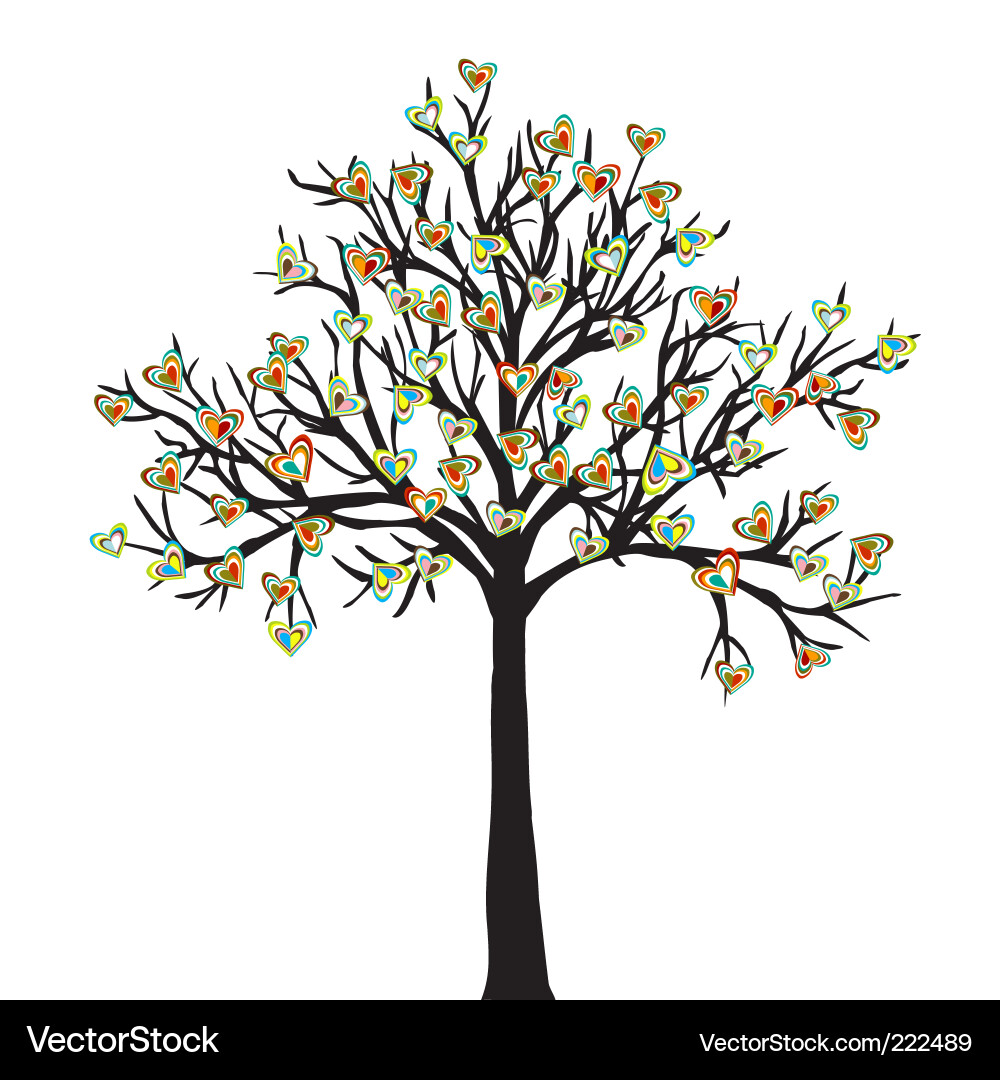 Heart Tree Silhouette vector image