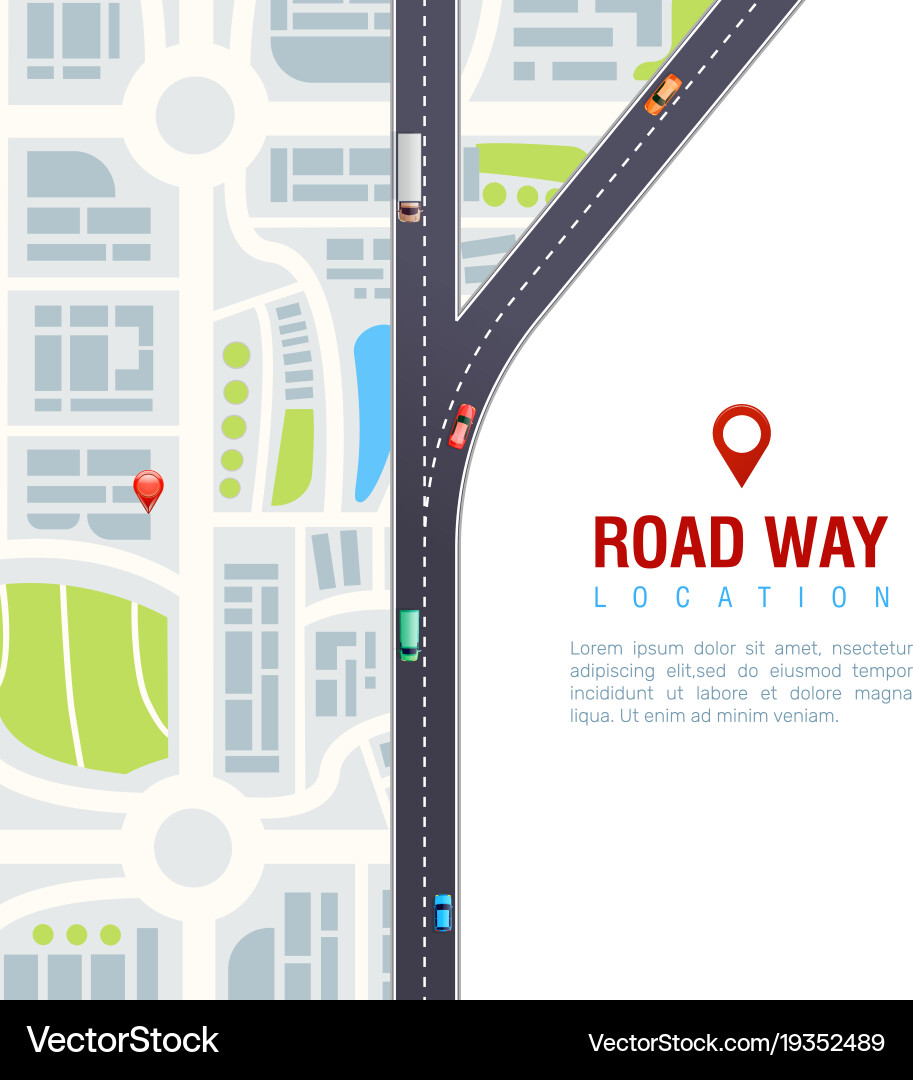 Highway Navigation Route Map vector image