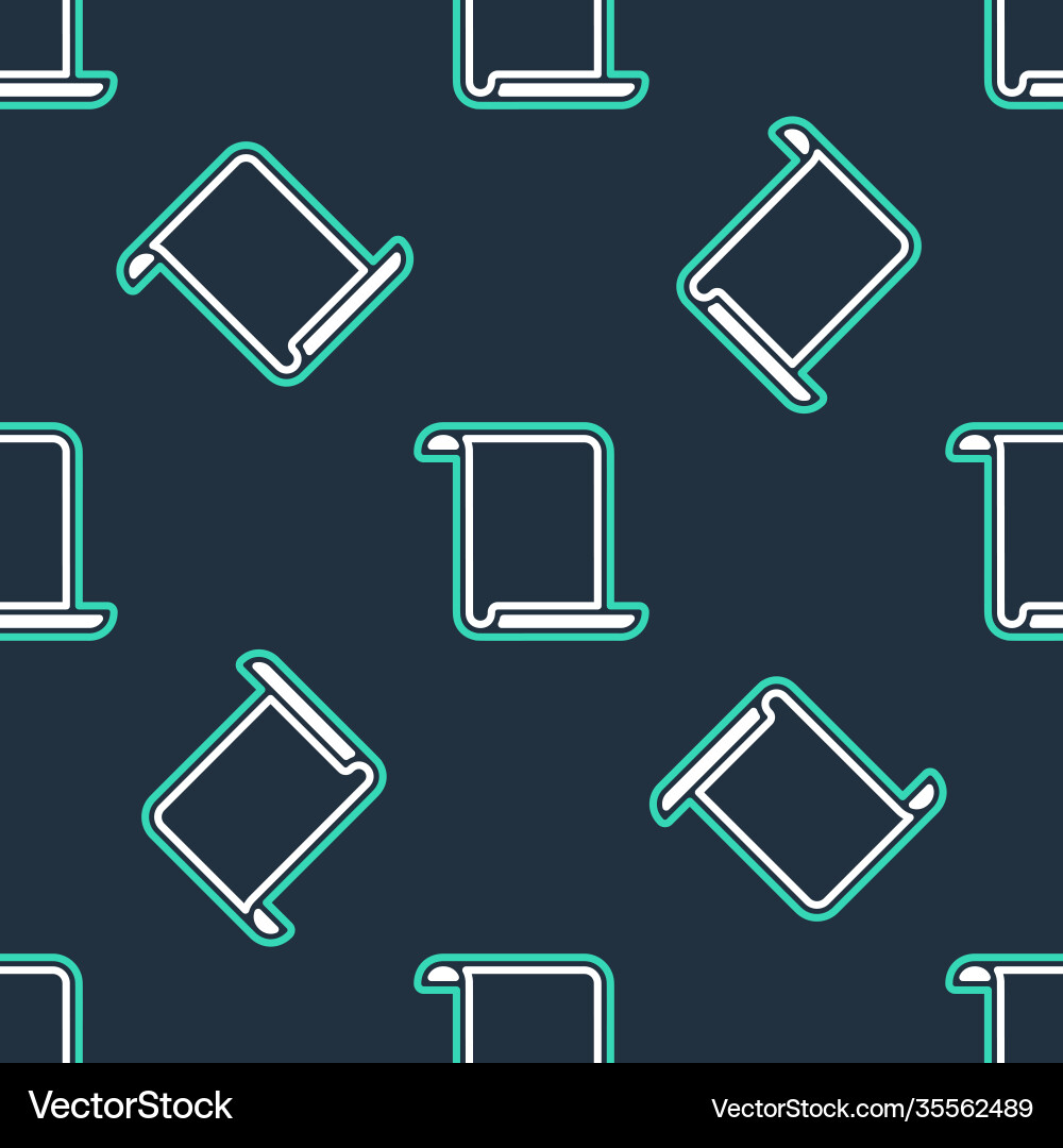 Line paper scroll icon isolated seamless pattern Line paper scroll icon isolated seamless pattern vector image