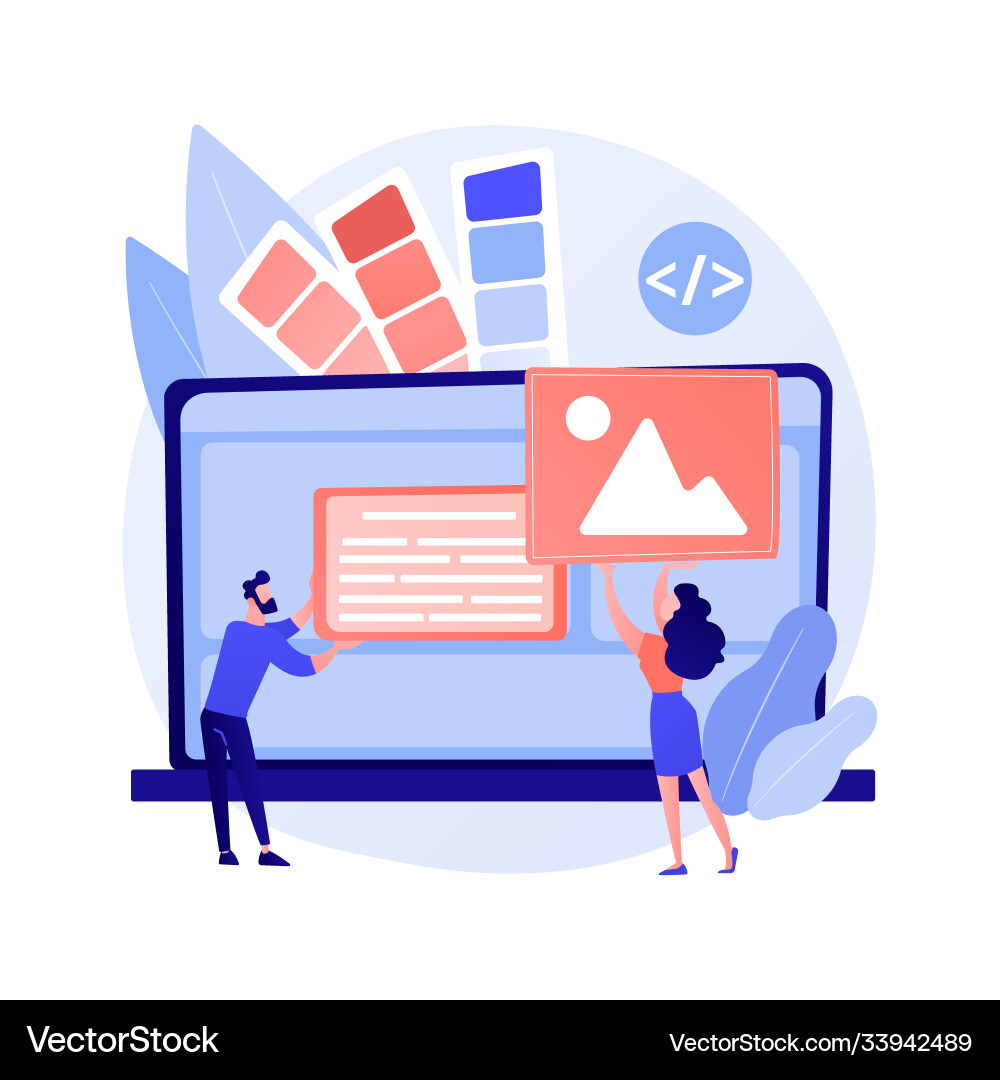 Low code development abstract concept Low code development abstract concept vector image