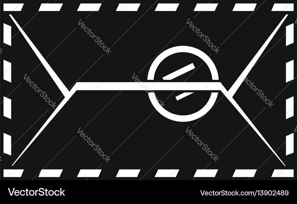 Mail envelope with a stamp icon simple style Mail envelope with a stamp icon simple style Vector Image