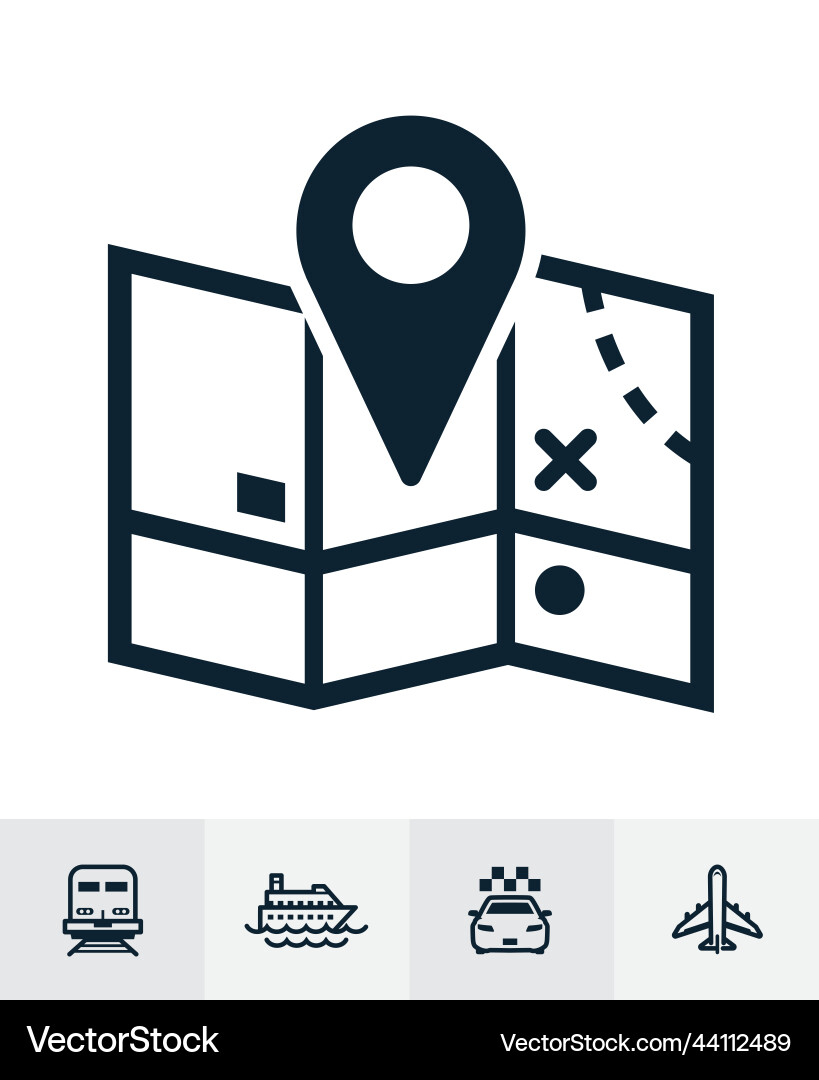 Map-and-location-icons-with-white-background Map-and-location-icons-with-white-background Vector Image