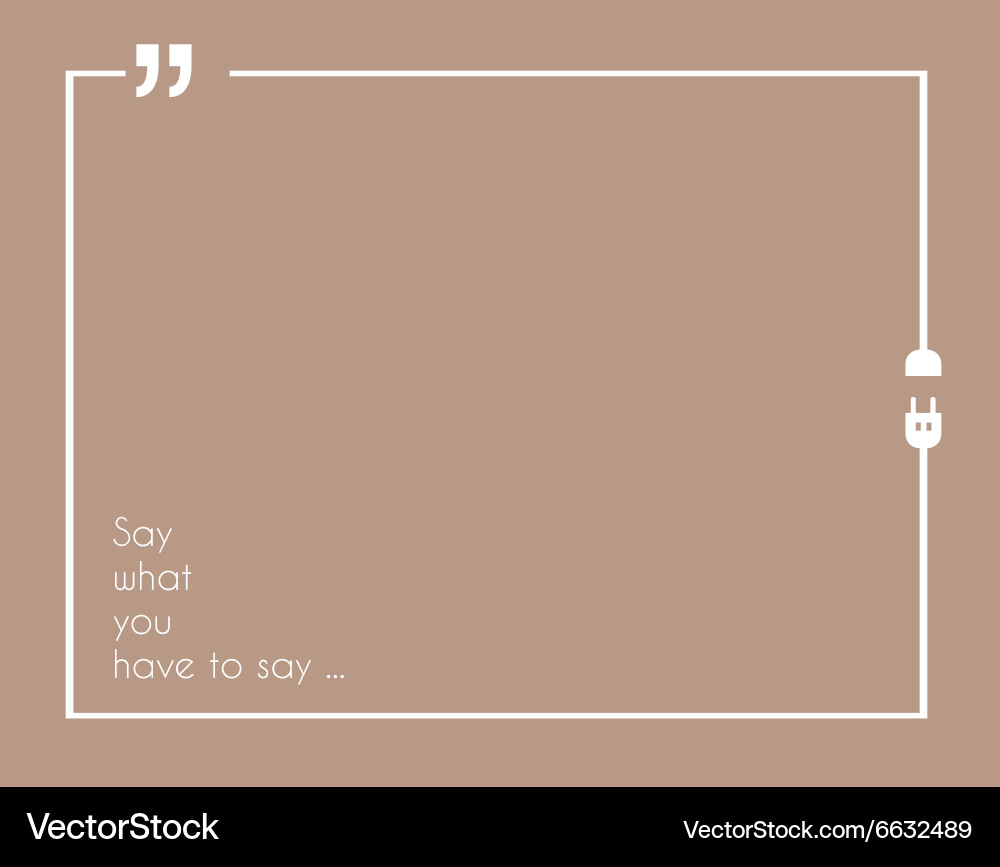 Quotation mark frame with flat style and space vector image