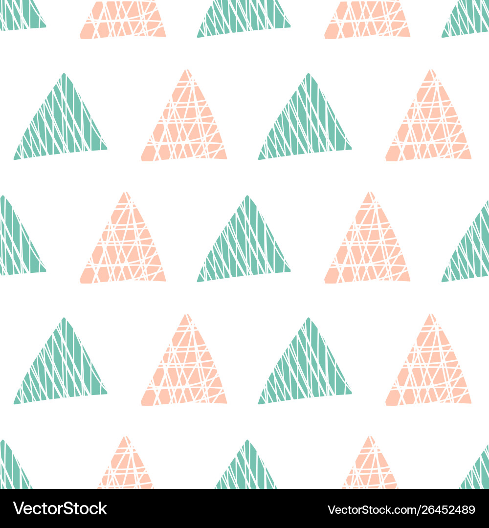 Rose and spearmint triangles repeat pattern vector image