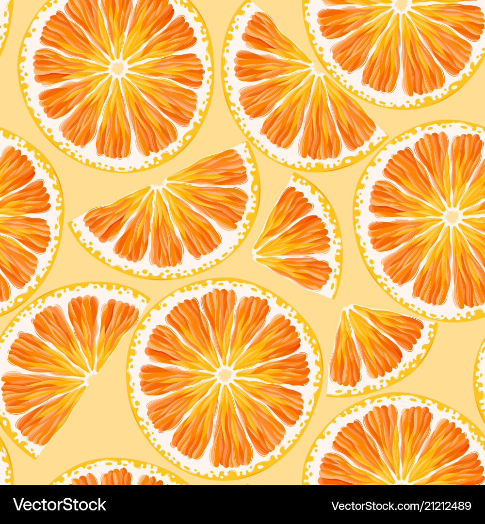 Seamless pattern with oranges vector image