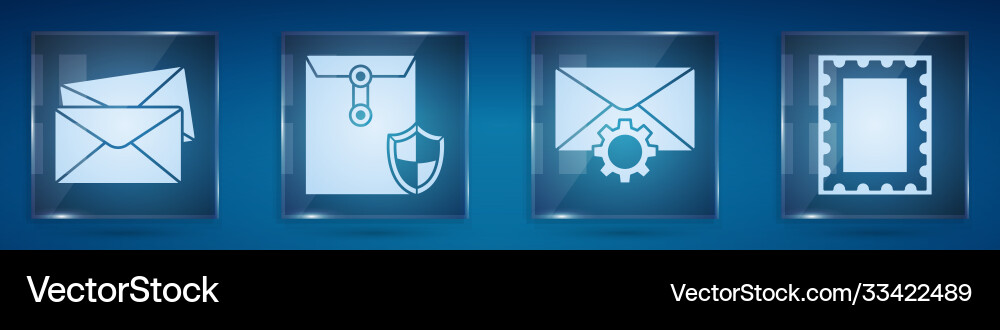 Set envelope with shield Set envelope with shield vector image