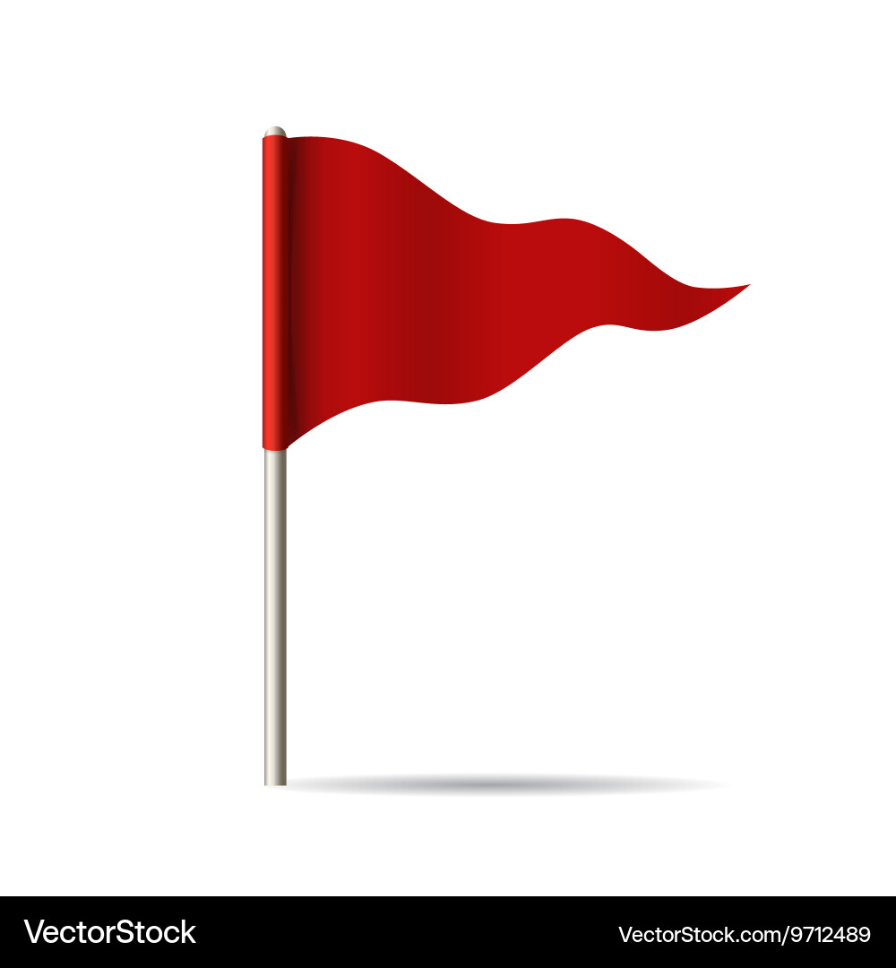 Single Red Flag Vector Image