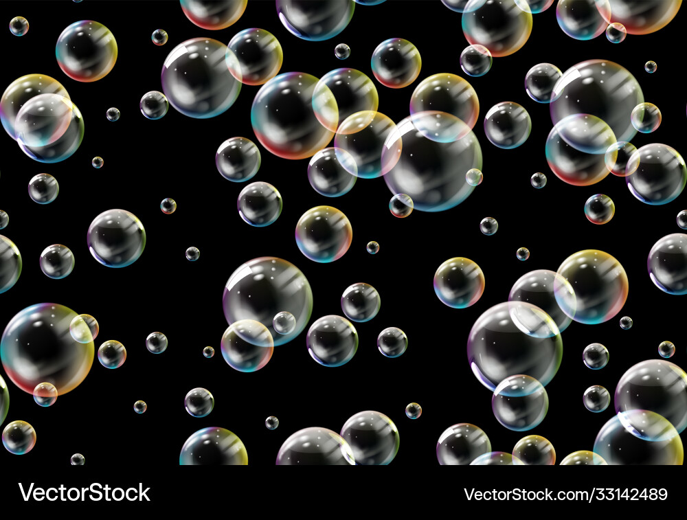 Soap Bubbles Seamless Pattern Vector Image