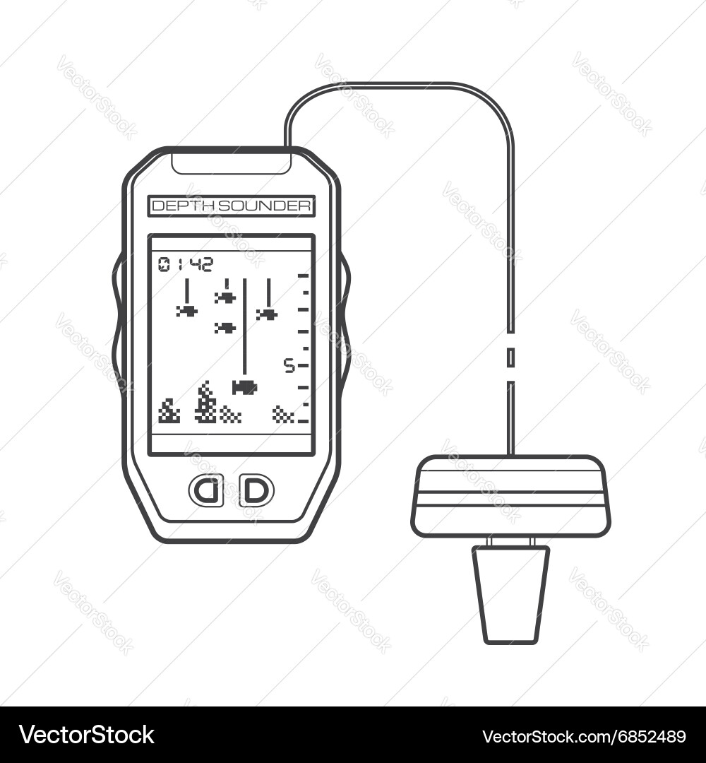 Sonar Depth Sounder Device vector image