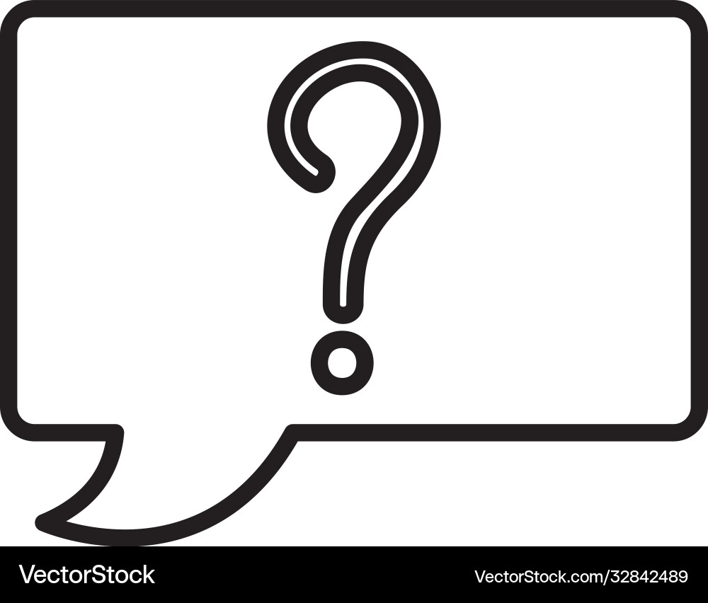 Speech bubble with question mark icon line style vector image