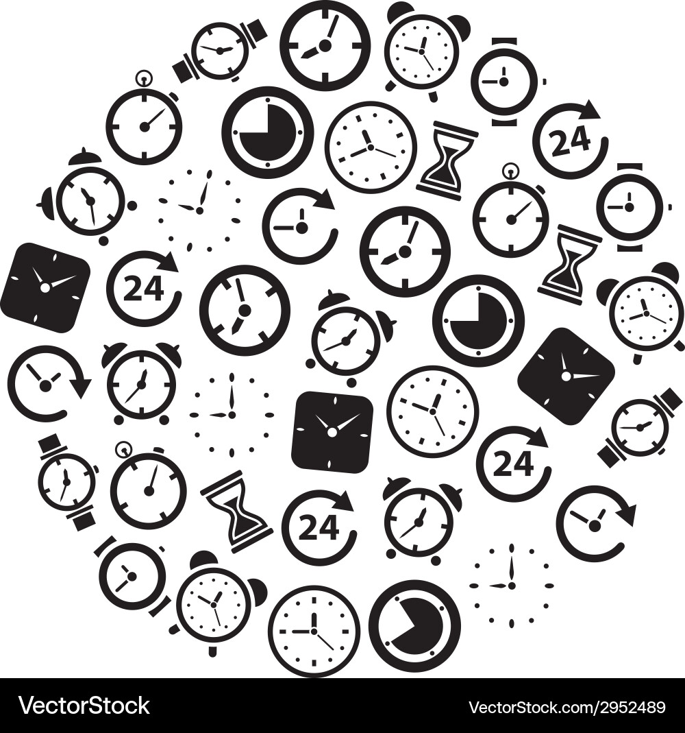 Time icons in circle Vector Image