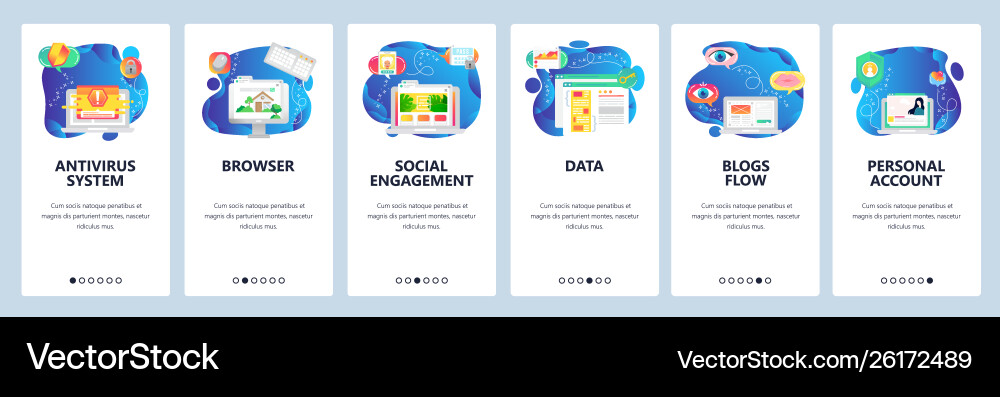 Website and mobile app onboarding screens vector image