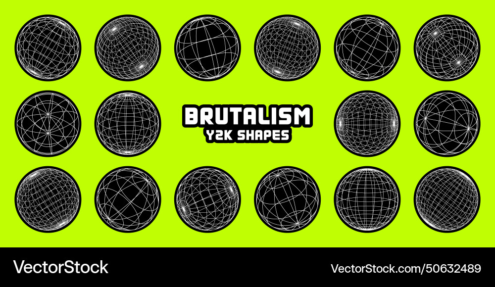 Wireframe shapes lined sphere perspective mesh Wireframe shapes lined sphere perspective mesh vector image
