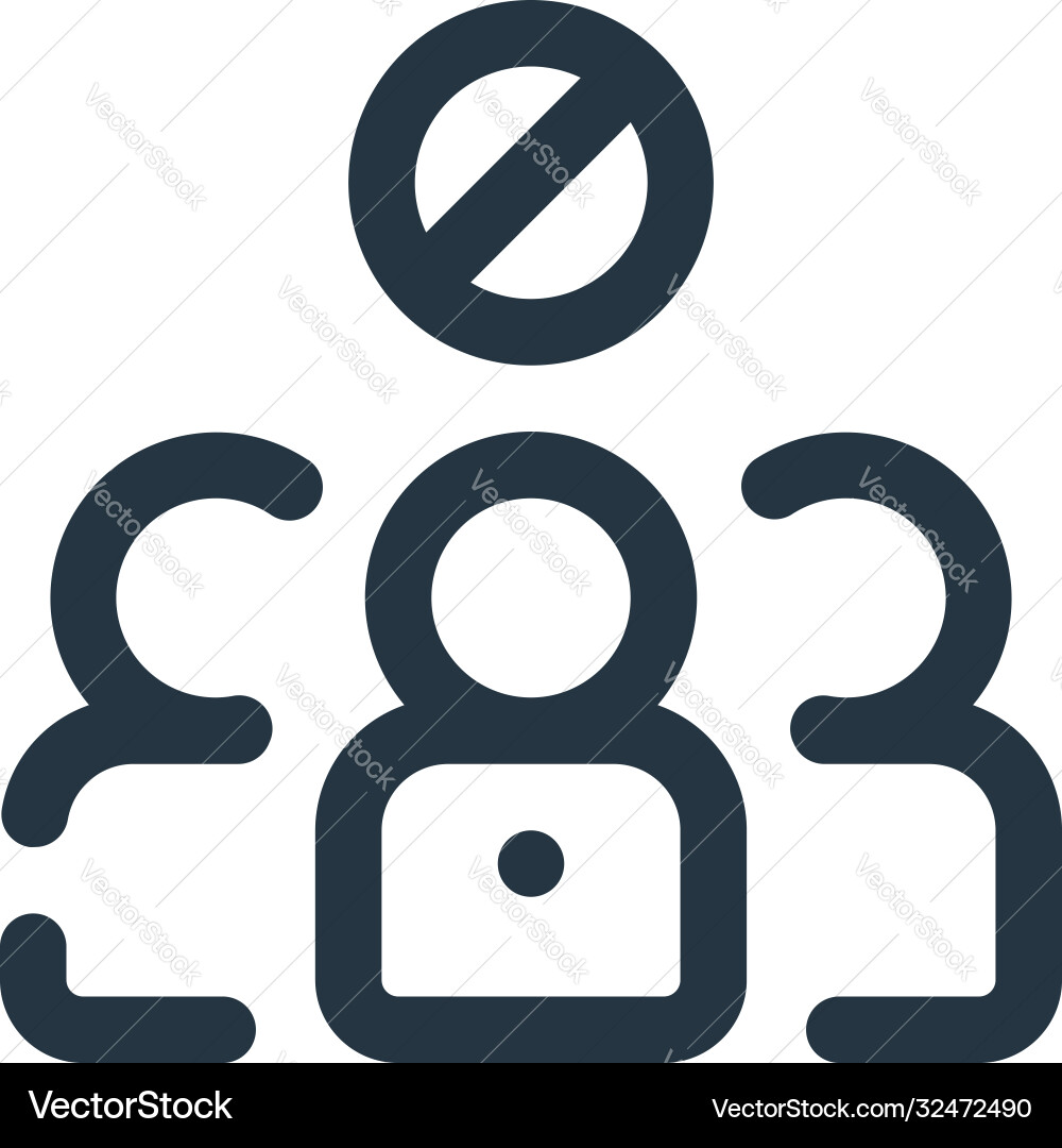 Avoid icon editable stroke linear Vector Image