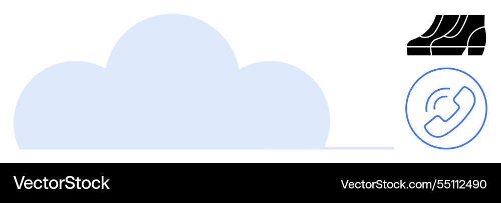 Cloud computing data storage and voip vector image