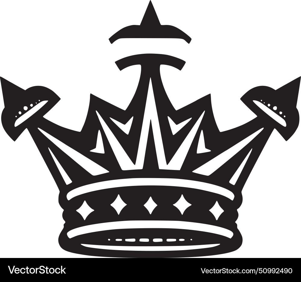Crown black and white Royalty Free Vector Image