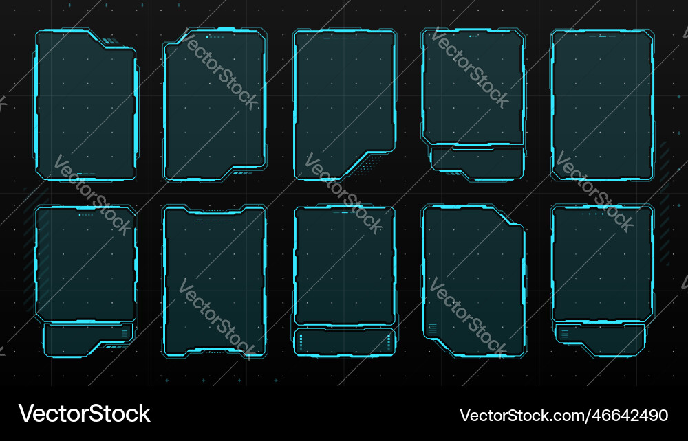 Digital HUD Display Frames vector image