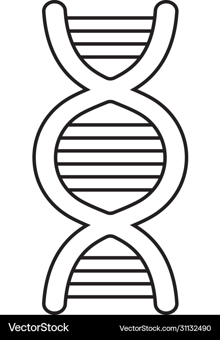 Dna structure line style icon design Vector Image