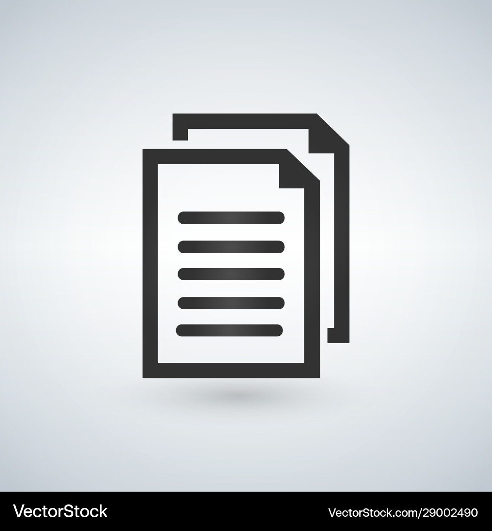 Document copy icon isolated for graphic and web Document copy icon isolated for graphic and web vector image