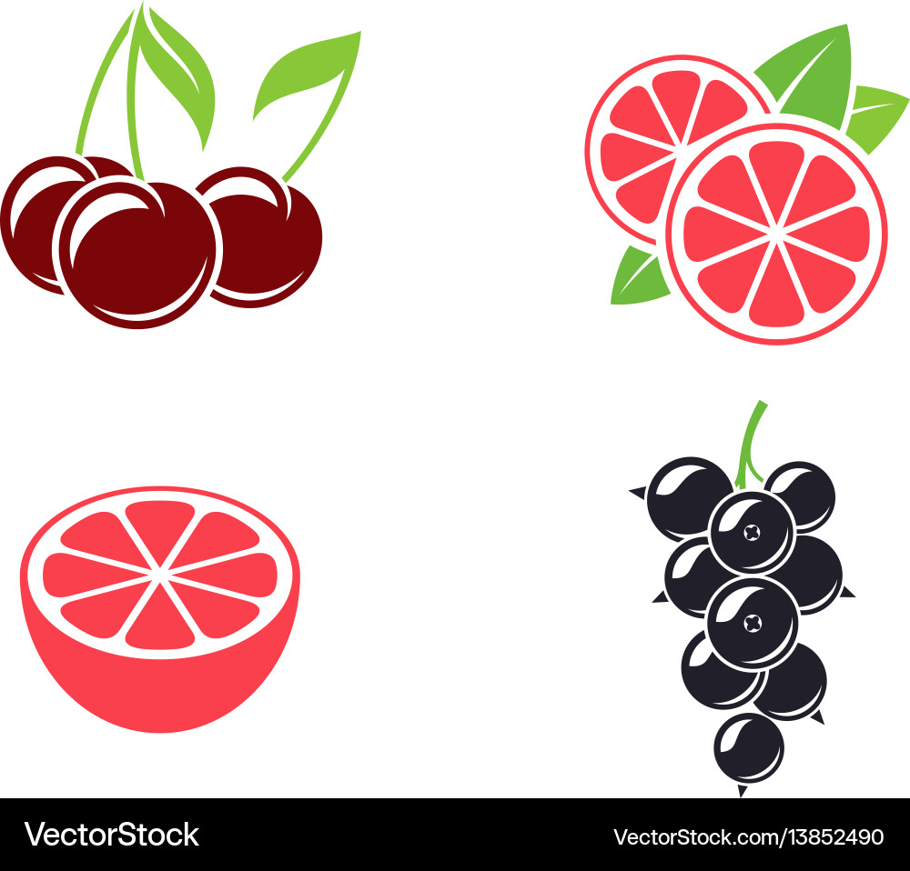 Fruit set Royalty Free Vector Image - VectorStock