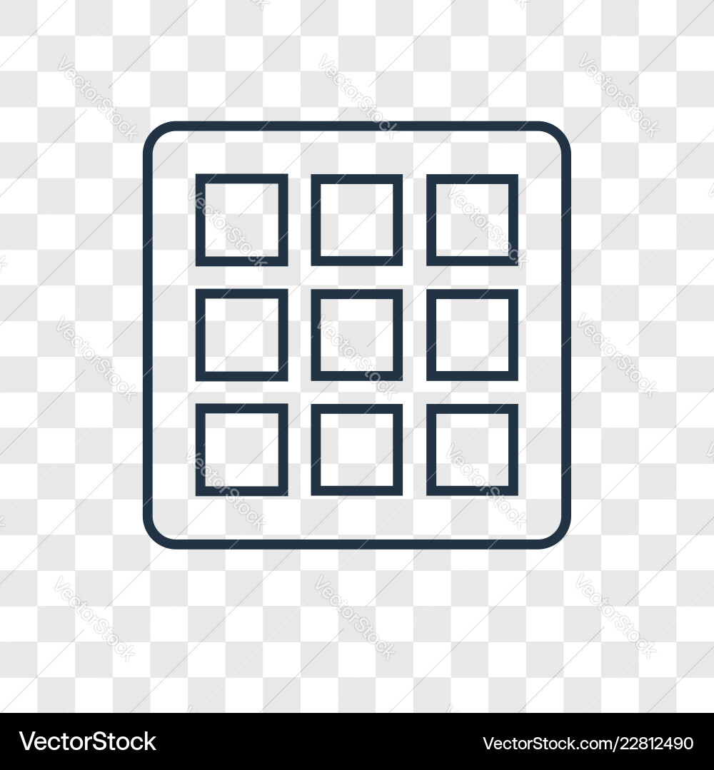 Grids concept linear icon isolated on transparent Grids concept linear icon isolated on transparent vector image