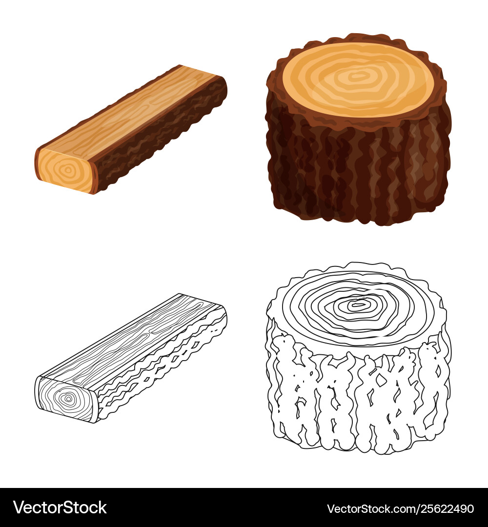 Isolated object tree and raw symbol collection vector image