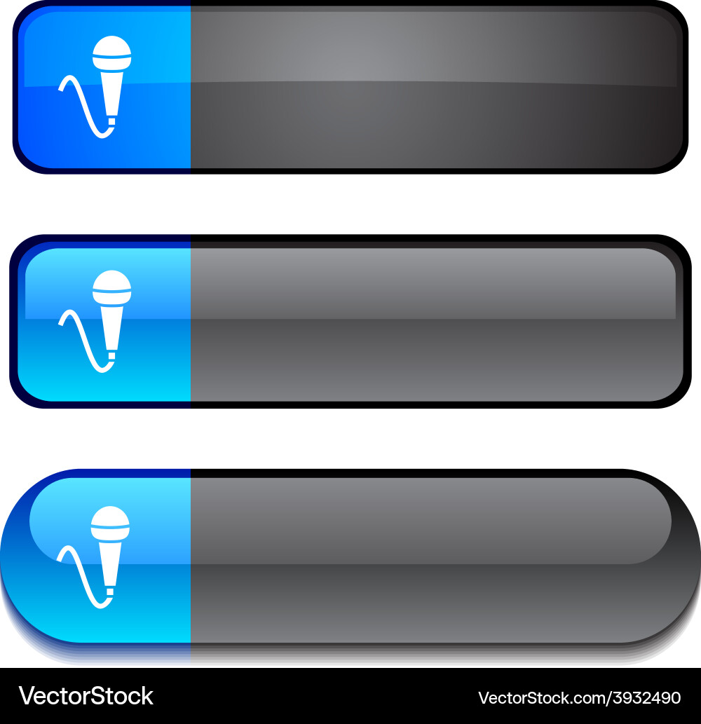 Mic button set Vector Image