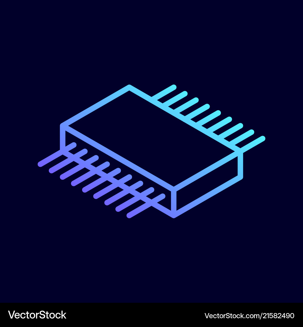 Microchip isometric icon central processing unit Microchip isometric icon central processing unit vector image