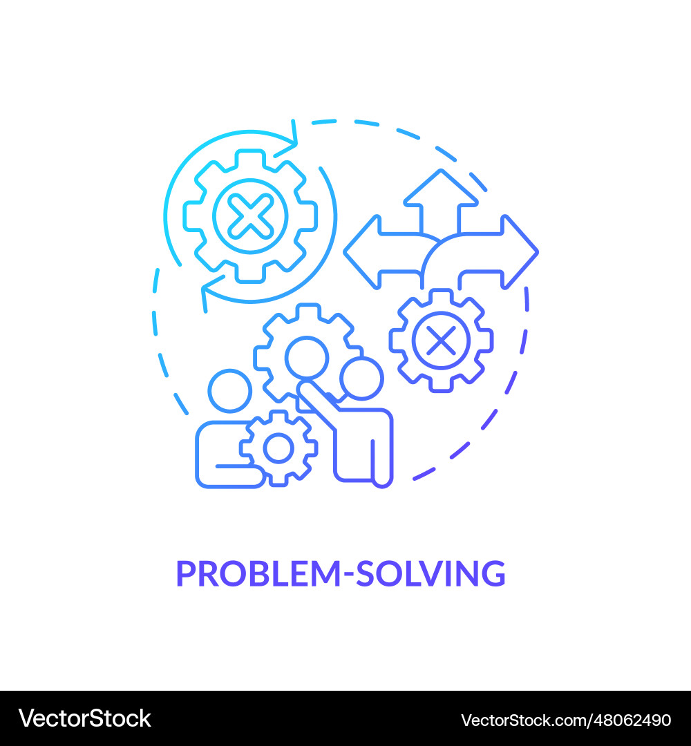 Problem solving blue gradient concept icon Problem solving blue gradient concept icon Vector Image