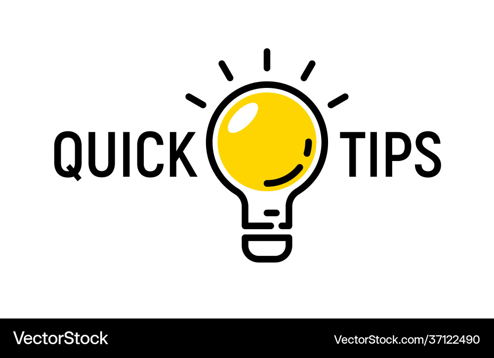 Quick tip hint icon bulb fact idea Quick tip hint icon bulb fact idea vector image