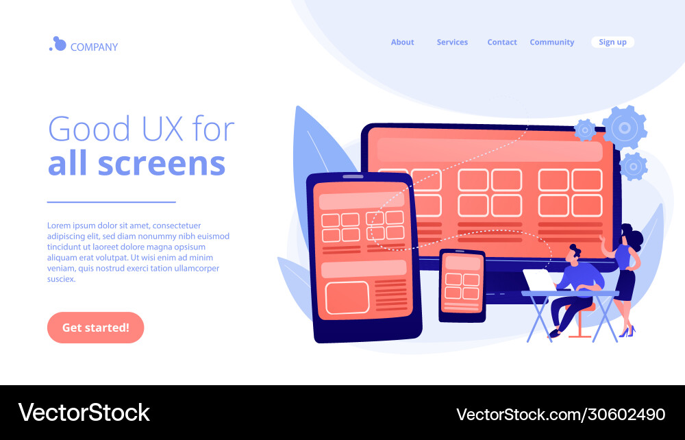 Responsive web design concept landing page Responsive web design concept landing page vector image