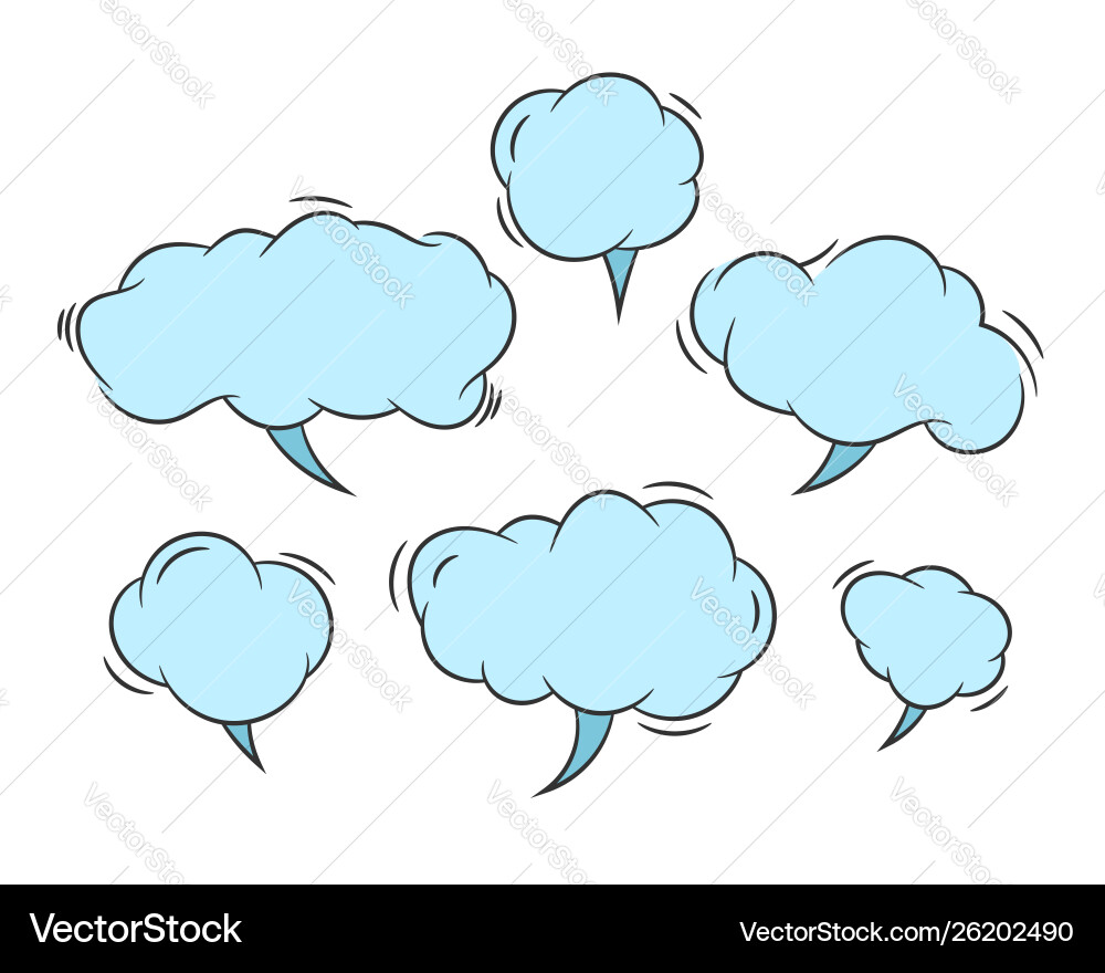 Set talk bubbles speech blank empty bubble icon vector image