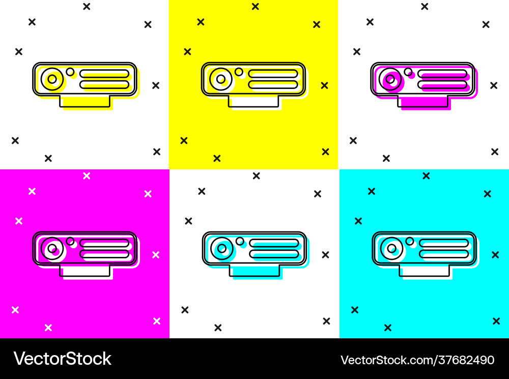 Set web camera icon isolated on color background Set web camera icon isolated on color background vector image
